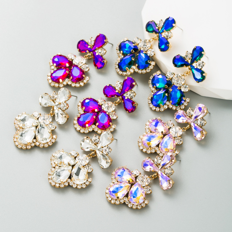 Fashion Jewelry Rhinestone Earrings For Women YWHME-667