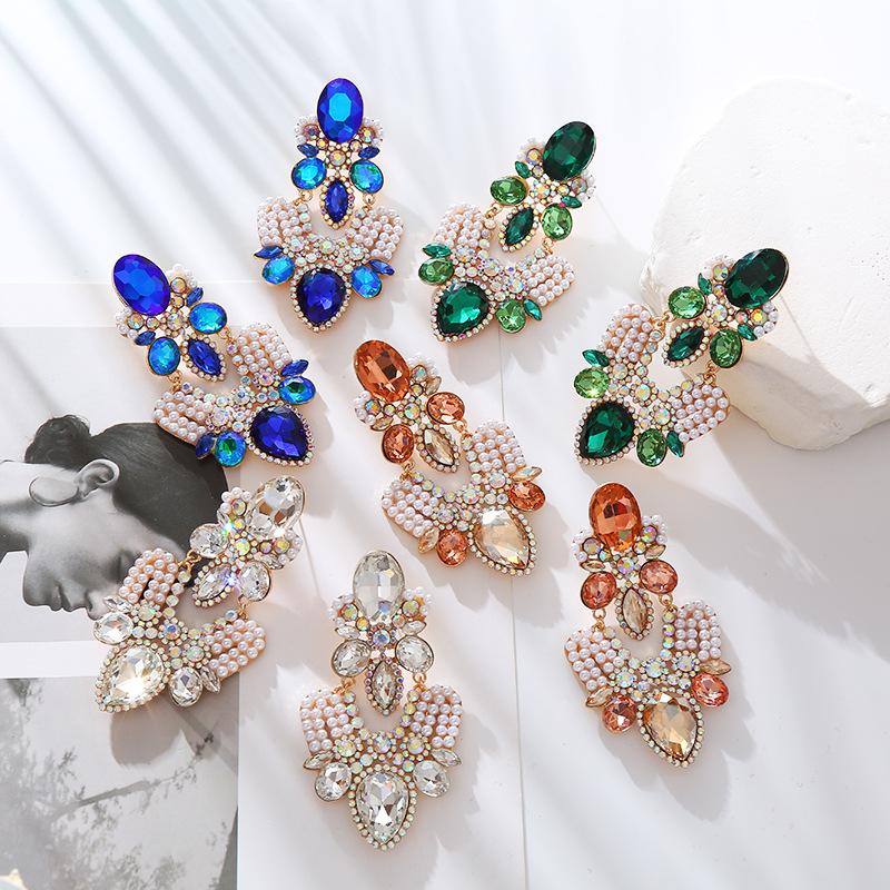 Fashion Jewelry Rhinestone Earrings For Women YWHME-800