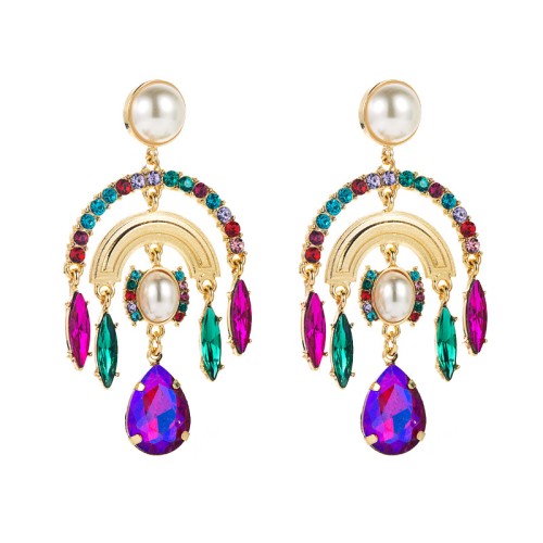 Fashion Jewelry Rhinestone Earrings For Women YWHME-821