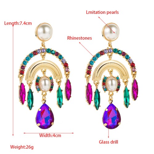 Fashion Jewelry Rhinestone Earrings For Women YWHME-821