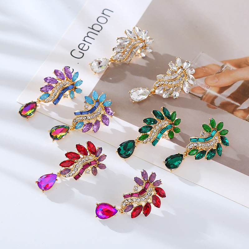 Fashion Jewelry Rhinestone Earrings For Women YWHME-861