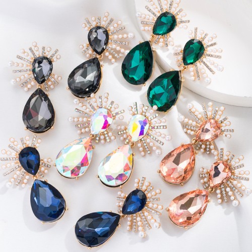 Fashion Jewelry Rhinestone Earrings For Women YWHME-947