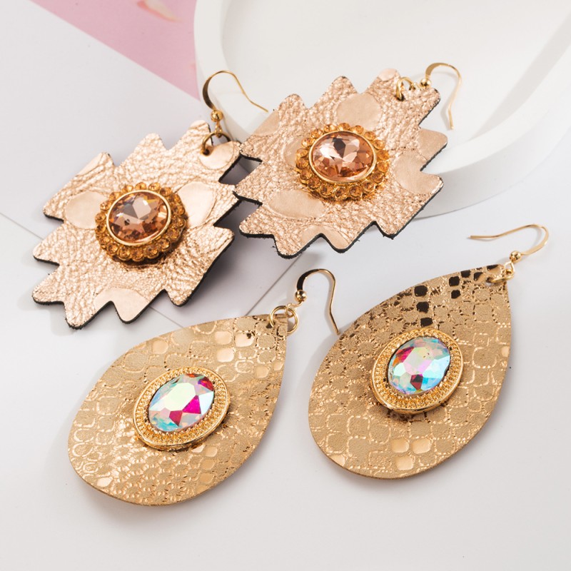 Fashion Jewelry Leather Earrings For Women YWHME-118