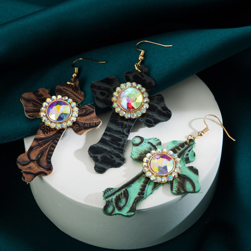 Fashion Jewelry Leather Earrings For Women YWHME-30