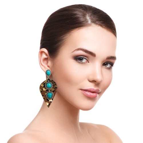 Fashion Jewelry Leather Earrings For Women YWHME-42