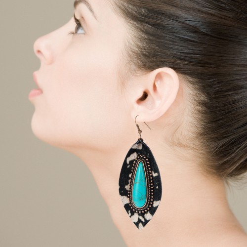 Fashion Jewelry Leather Earrings For Women YWHME-56