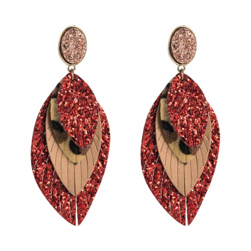 Fashion Jewelry Leather Earrings For Women YWHME-74