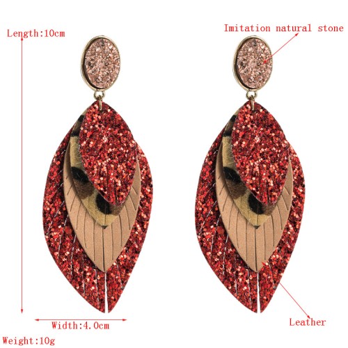 Fashion Jewelry Leather Earrings For Women YWHME-74