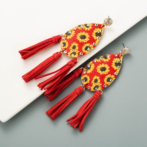 Fashion Jewelry Leather Earrings For Women YWHME-94