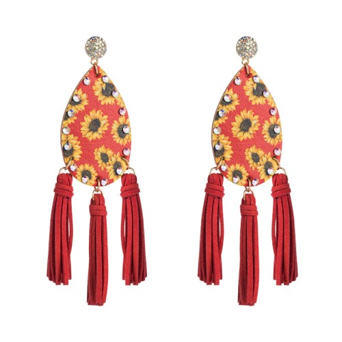 Fashion Jewelry Leather Earrings For Women YWHME-94