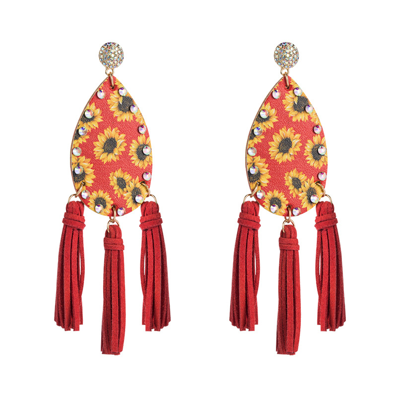 Fashion Jewelry Leather Earrings For Women YWHME-94 