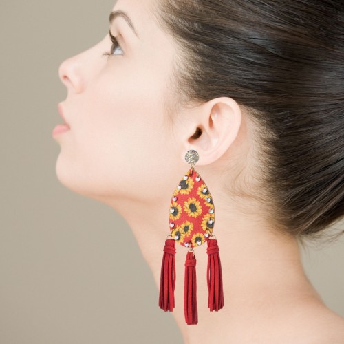 Fashion Jewelry Leather Earrings For Women YWHME-94