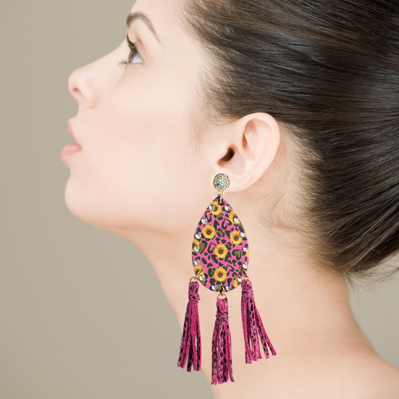 Fashion Jewelry Leather Earrings For Women YWHME-98 