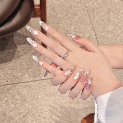 Fashion Long Handmade Press-On Nails For Women BVNL-02