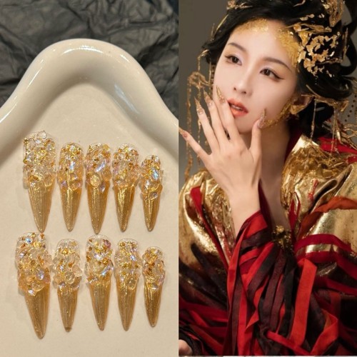 Fashion Long Handmade Press-On Nails For Women BVNL-03