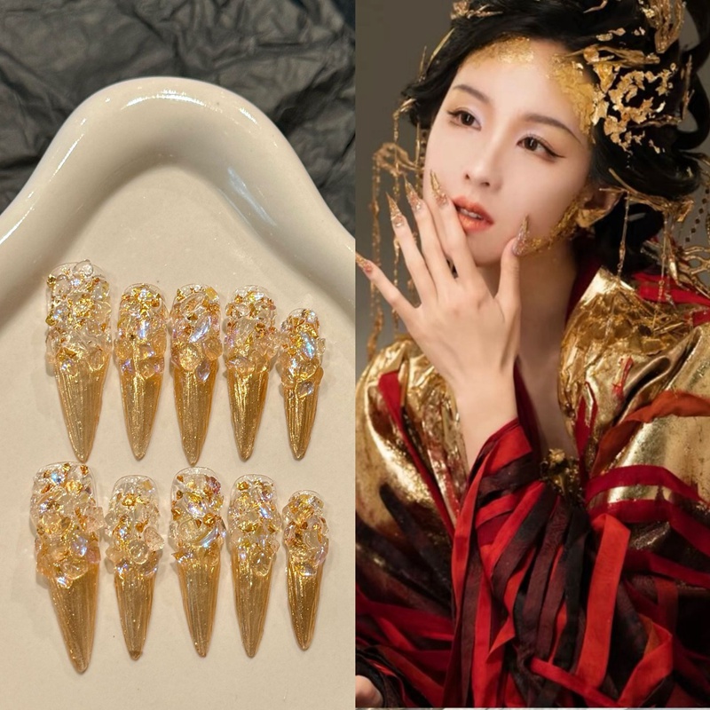 Fashion Long Handmade Press-On Nails For Women BVNL-03 