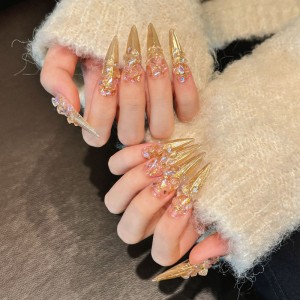 Fashion Long Handmade Press-On Nails For Women BVNL-03 