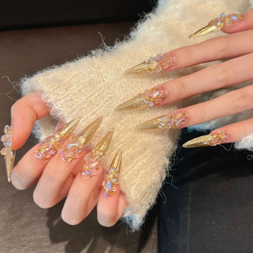 Fashion Long Handmade Press-On Nails For Women BVNL-03