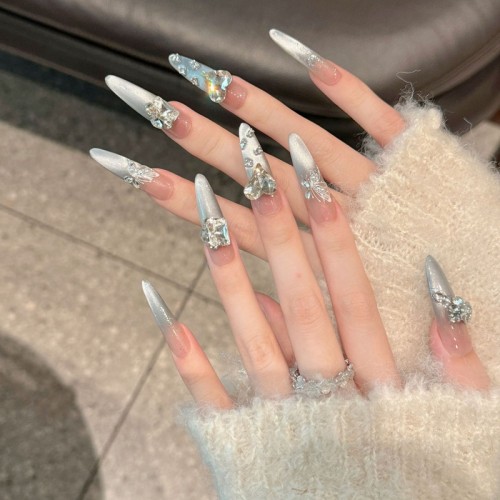 Fashion Long Handmade Press-On Nails For Women BVNL-04