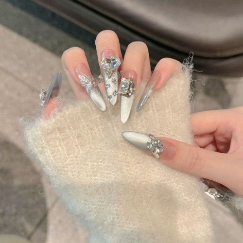 Fashion Long Handmade Press-On Nails For Women BVNL-04