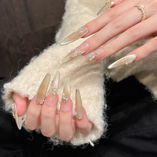 Fashion Long Handmade Press-On Nails For Women BVNL-05