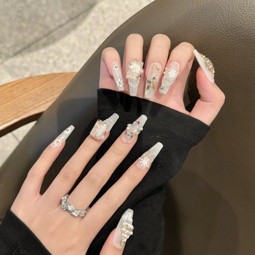 Fashion Long Handmade Press-On Nails For Women BVNL-06