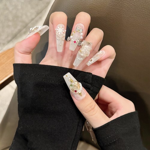 Fashion Long Handmade Press-On Nails For Women BVNL-06