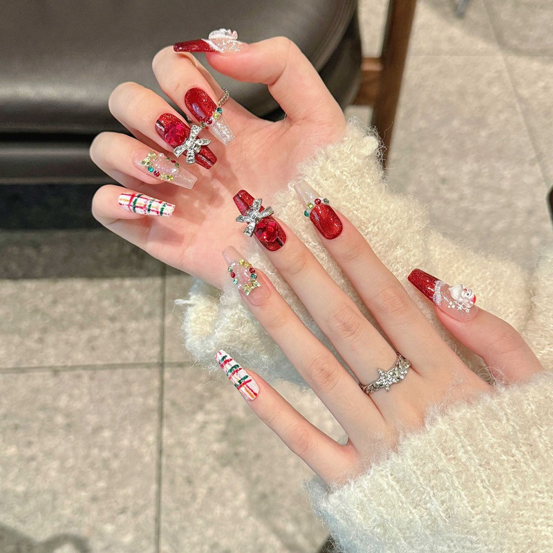 Fashion Long Handmade Press-On Nails For Women BVNL-07 