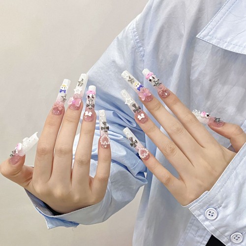 Fashion Long Handmade Press-On Nails For Women BVNL-101