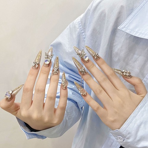 Fashion Long Handmade Press-On Nails For Women BVNL-103