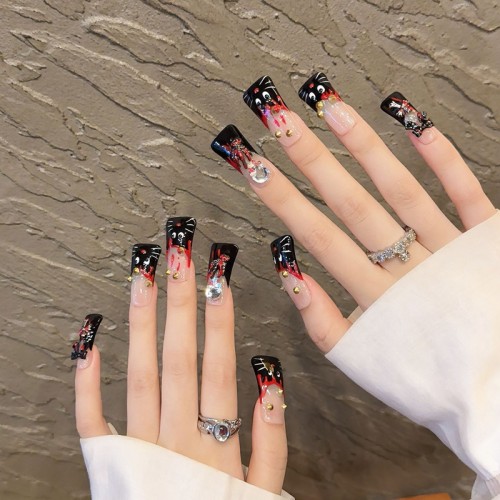 Fashion Long Handmade Press-On Nails For Women BVNL-107