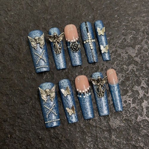 Fashion Long Handmade Press-On Nails For Women BVNL-108