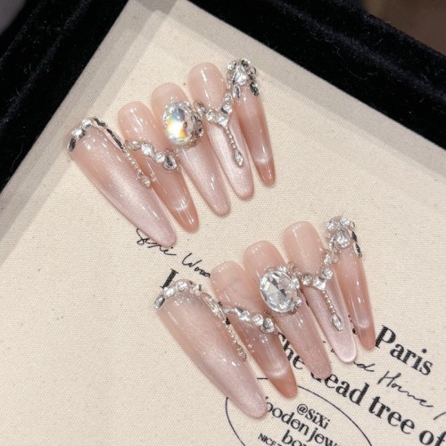 Fashion Long Handmade Press-On Nails For Women BVNL-11