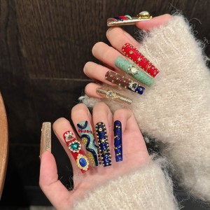 Fashion Long Handmade Press-On Nails For Women BVNL-110 