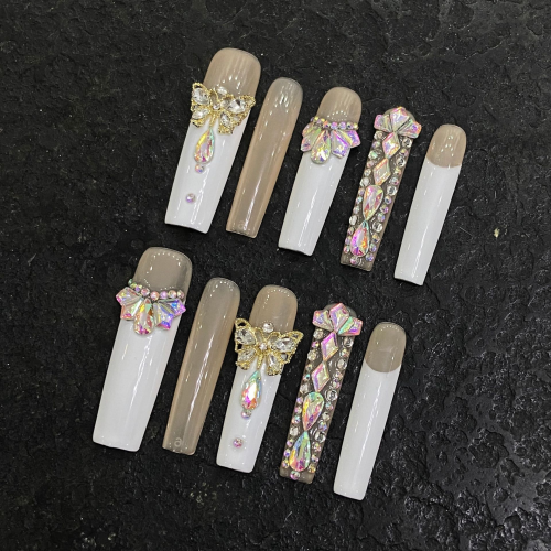 Fashion Long Handmade Press-On Nails For Women BVNL-111