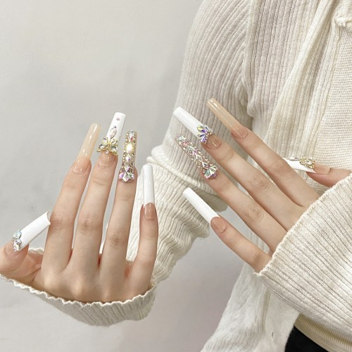 Fashion Long Handmade Press-On Nails For Women BVNL-111