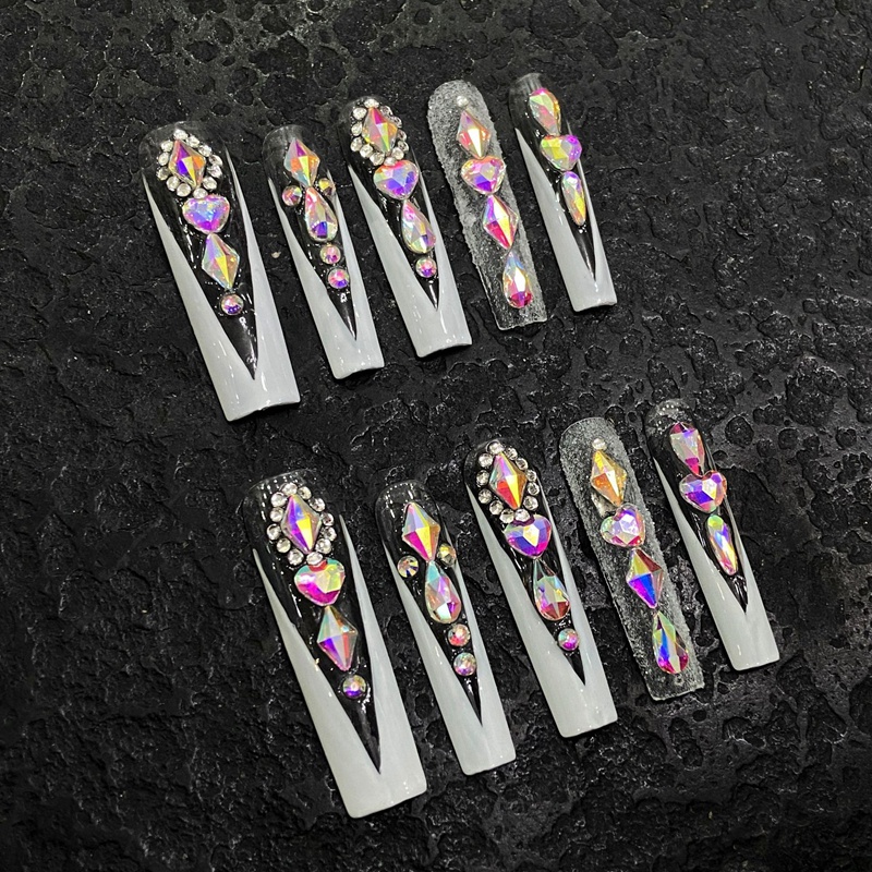 Fashion Long Handmade Press-On Nails For Women BVNL-112