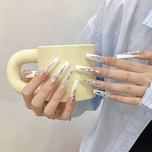 Fashion Long Handmade Press-On Nails For Women BVNL-112