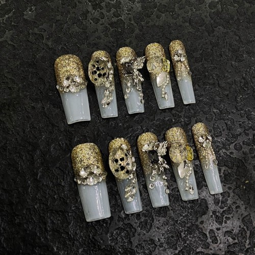 Fashion Long Handmade Press-On Nails For Women BVNL-114