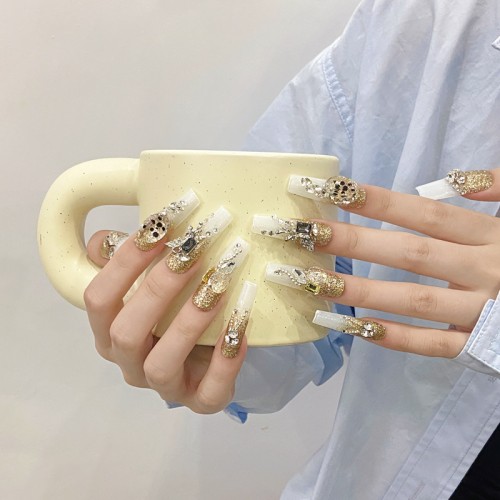 Fashion Long Handmade Press-On Nails For Women BVNL-114