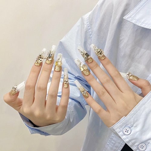 Fashion Long Handmade Press-On Nails For Women BVNL-114