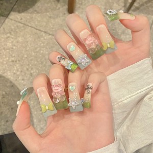 Fashion Long Handmade Press-On Nails For Women BVNL-115 