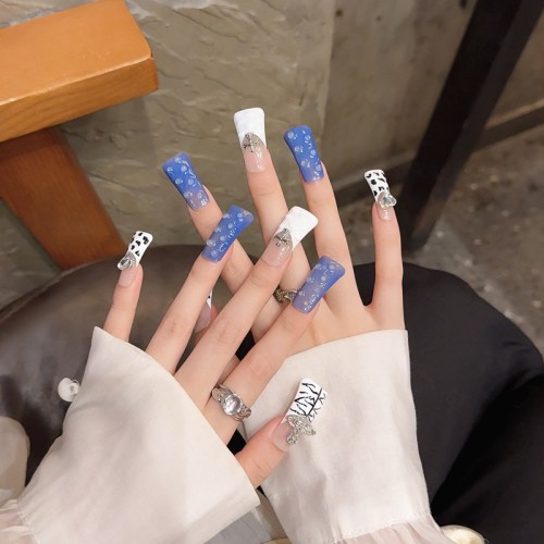 Fashion Long Handmade Press-On Nails For Women BVNL-116