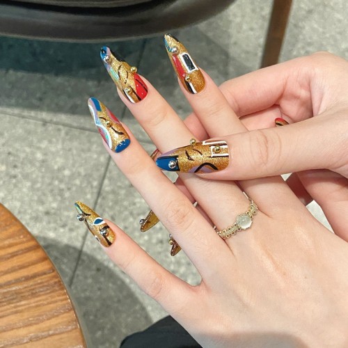 Fashion Long Handmade Press-On Nails For Women BVNL-118