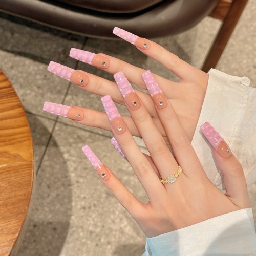 Fashion Long Handmade Press-On Nails For Women BVNL-121