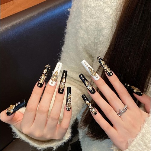 Fashion Long Handmade Press-On Nails For Women BVNL-122