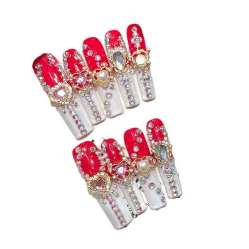 Fashion Long Handmade Press-On Nails For Women BVNL-125