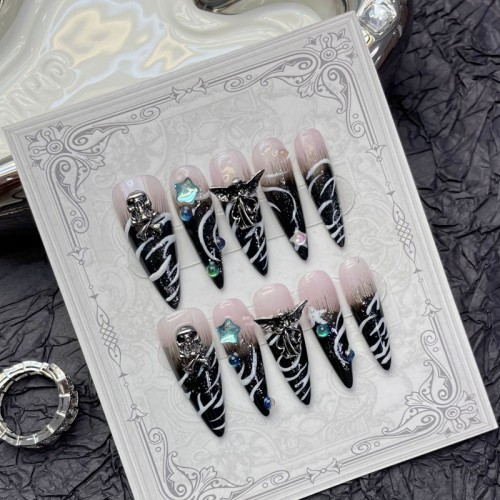 Fashion Long Handmade Press-On Nails For Women BVNL-126