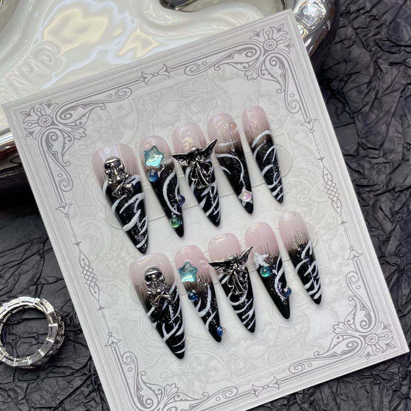 Fashion Long Handmade Press-On Nails For Women BVNL-126 