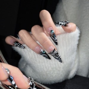 Fashion Long Handmade Press-On Nails For Women BVNL-126 